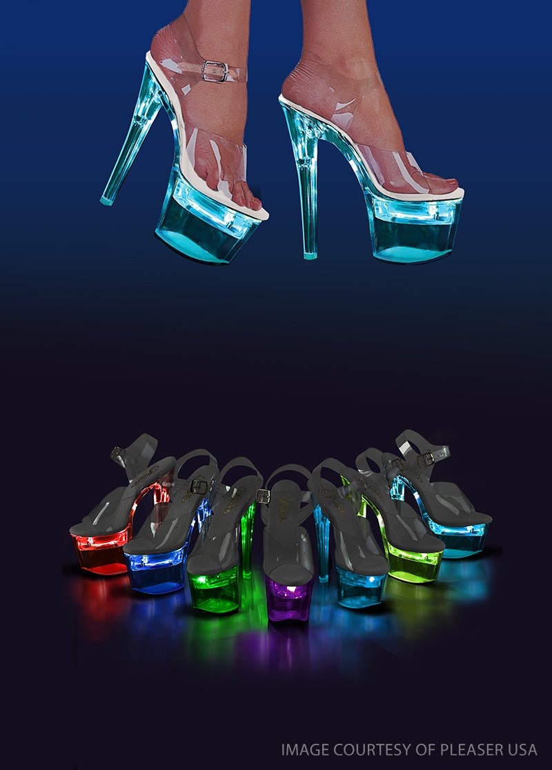 Flashdance 1020 LED Multi Light Up Platform Ankle Boots 7 High