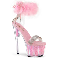 ADORE-727F Pink Furry Cuff 7 Inch Platform Stripper Shoe