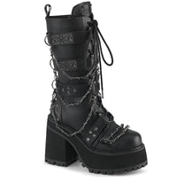 4 3/4 Inch Heel, 2 1/4 Inch Platform Lace-Up Mid-Calf Boot, Side Zip - ASSAULT-117