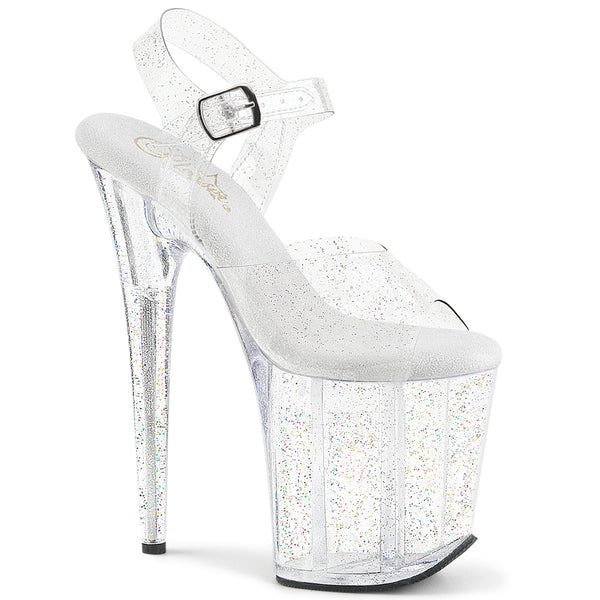 FLAMINGO-808MMG Clear 8 Inch Heel  Exotic Dancer Shoes