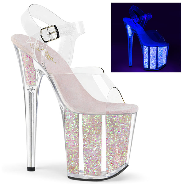 FLAMINGO-808UVG Opal Glitter UV Blacklight Reactive Pole Dancing Shoe