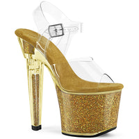 LOVESICK-708SG Gold Glitter Platform 7 Inch Heel