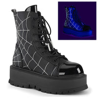 SLACKER-88 Platform Spider Web Gothic Demonia Boot