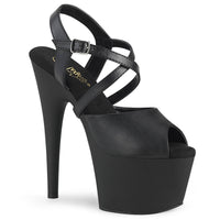 7 Inch Heel, 2 3/4 Inch Platform Peep Toe Criss Cross Strap Sandal - ADORE-724