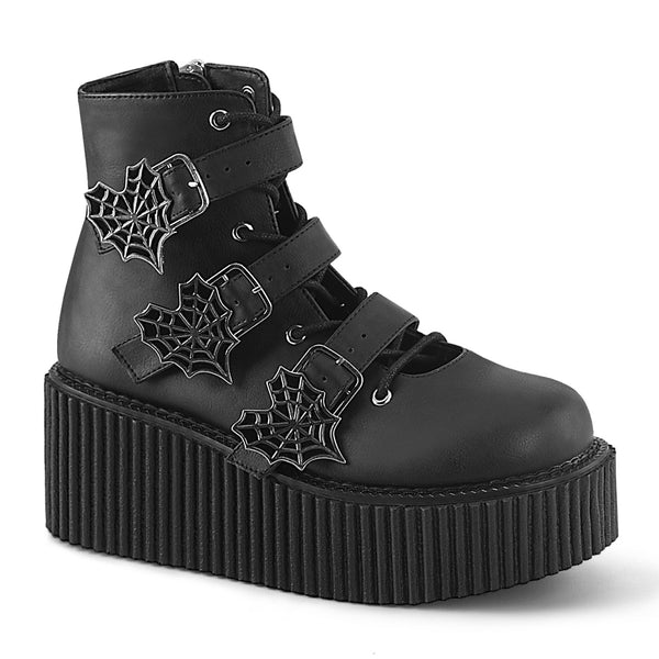 3 Inch Platform Lace-Up Ankle High Creeper w/ Buckle straps - CREEPER-260