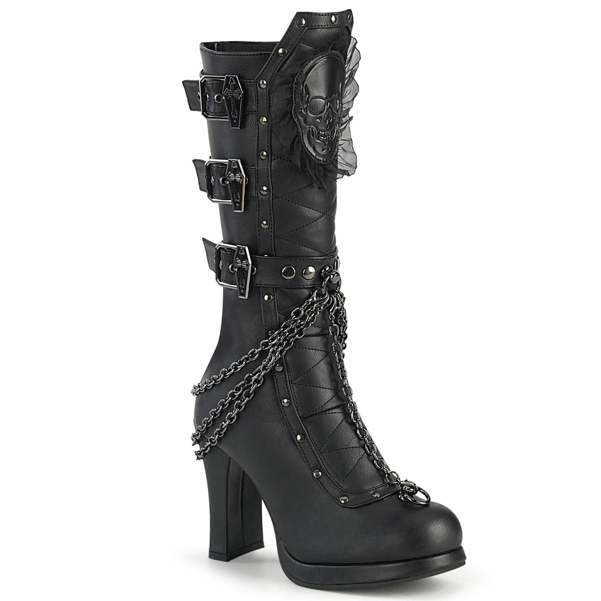 CRYPTO 67 Demonia Shoes Mid Calf Gothic Clearance Boot