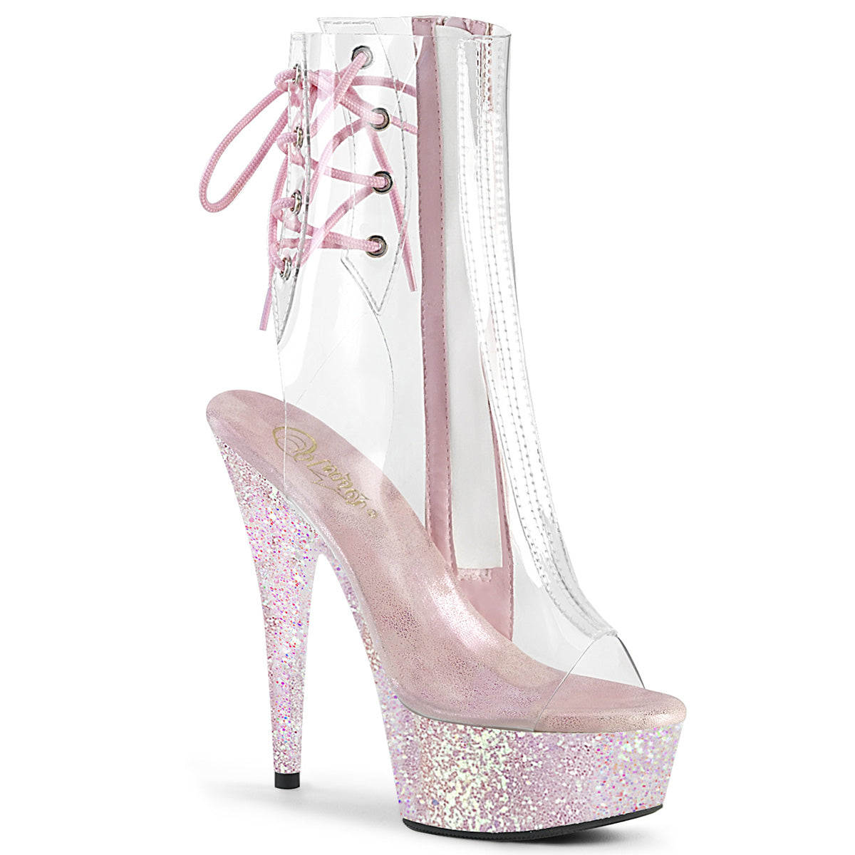 DELIGHT-1018C, Clear Booties, Platform Boots, Ankle Boot, Pleaser Shoes ...