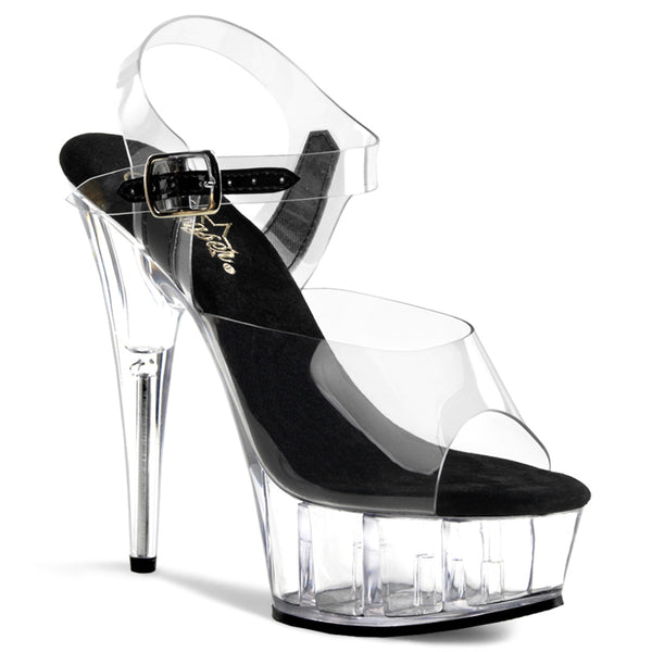 Pretty Little Thing Black Clear Ankle Strap Heels - 7 – flashbackshop.com.au