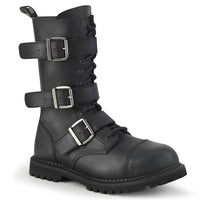 12 Eyelet Unisex Steel Toe Ankle Boot, Rubber Sole - RIOT-12BK