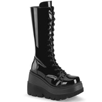 4 1/2 Inch Wedge Platform Lace-Up Mid-Calf Boot, Side Zip - SHAKER-72