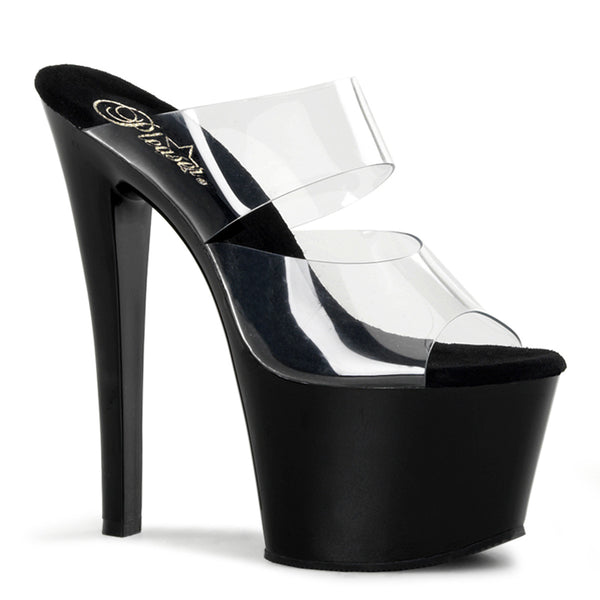 7 Inch Heel Two-Band Platform Slide - SKY-302