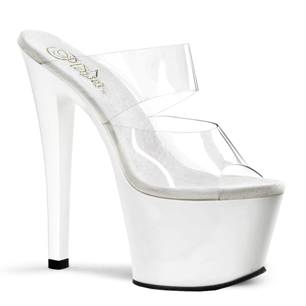 7 Inch Heel Two-Band Platform Slide - SKY-302