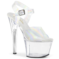 7 Inch Heel, 2 3/4 Inch Platform Ankle Strap Sandal - SKY-308N-RBH