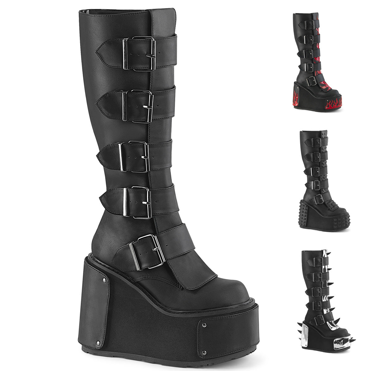 TRANSFORMER 800 Black PU Gothic Boots Demonia Shoes BootyCocktails