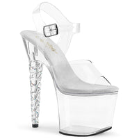 7 Inch Unicorn Heel, 3 1/4 Inch Platform Ankle Strap Sandal w/ RS Heel - UNICORN-708RSH